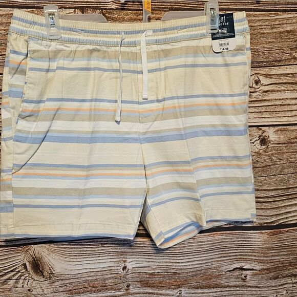 George shorts set of (2) men's large 36/38" soft silver/ Multicolored NWT - Picture 2 of 9